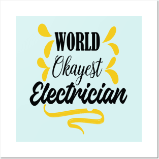 World Okeyst Electrician Black and yellow Design for Electricians and workers Posters and Art